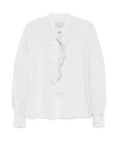 The Seafarer Lena Blouse In White/grey