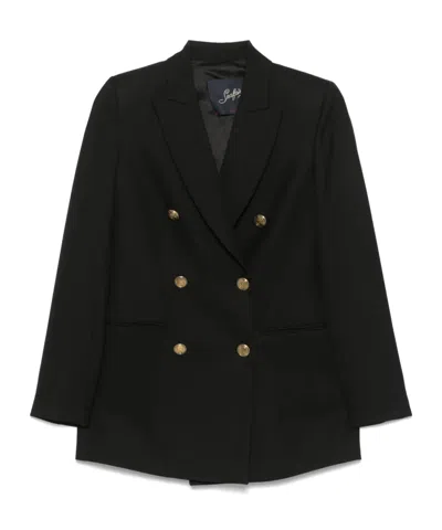 The Seafarer Long-sleeved Suit Coat In Black