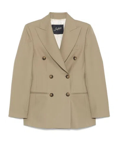 The Seafarer Long-sleeved Suit Coat In Nude