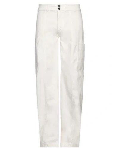 The Seafarer Man Pants White Size 44 Cotton, Elastane