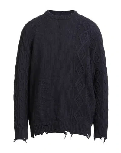 The Seafarer Man Sweater Navy Size L Wool In Blue
