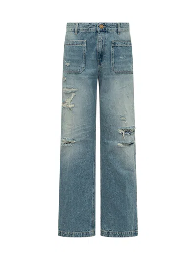 The Seafarer Mini Casual Trousers With Pocket In Blue