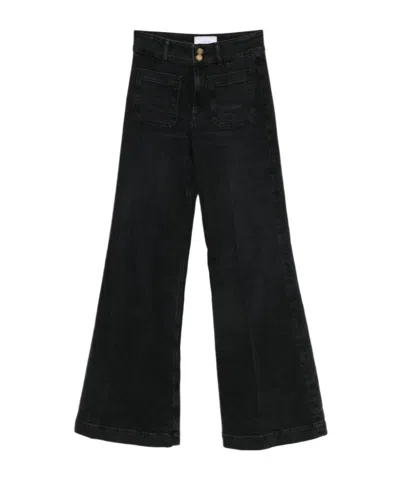 The Seafarer Patch-pocket Wide-leg Jeans In Black