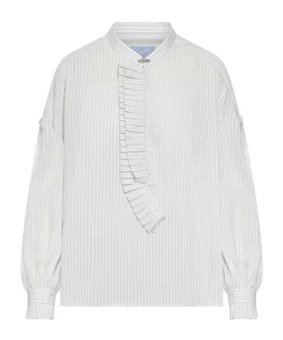 The Seafarer Ruffled Shirt In White