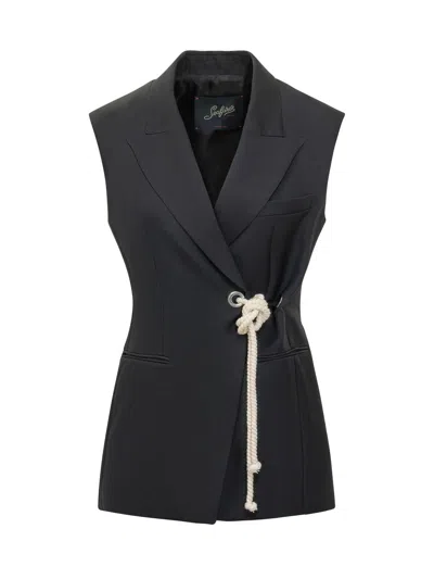 The Seafarer Sartorial Gilet With Knot Detail In Multi