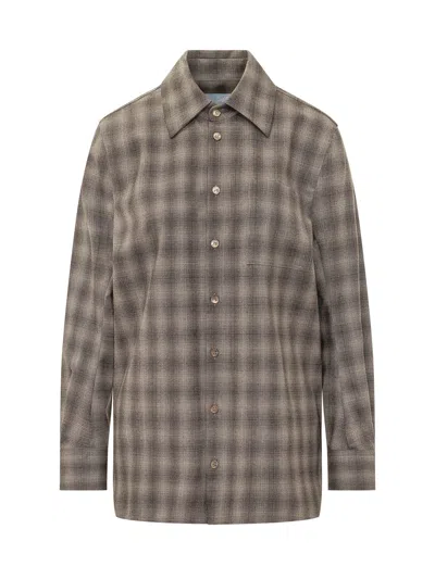 The Seafarer Tara Checked Shirt In Brown