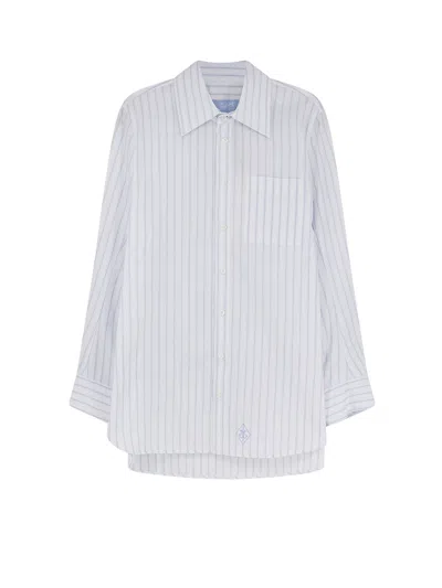The Seafarer Tara Striped Cotton Shirt In Blue