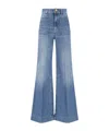 The Seafarer Jane Blue Trousers With Front Pockets And Washed Effect In Cotton Woman In Blue