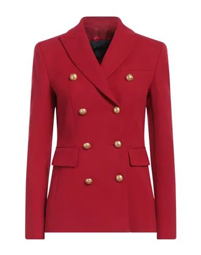 The Seafarer Woman Blazer Red Size 8 Virgin Wool, Elastane