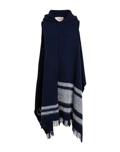 The Seafarer Woman Cape Midnight Blue Size Onesize Wool, Polyamide, Alpaca Wool