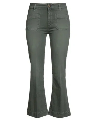 The Seafarer Woman Jeans Military Green Size 28 Cotton, Elastane