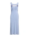 The Seafarer Woman Maxi Dress Light Blue Size 10 Acetate, Silk In Blue