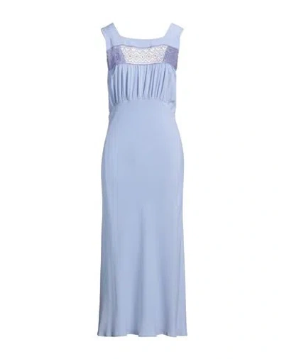 The Seafarer Woman Maxi Dress Light Blue Size 10 Acetate, Silk