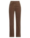 THE SEAFARER THE SEAFARER WOMAN PANTS BROWN SIZE 28 COTTON, ELASTANE