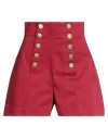 The Seafarer Woman Shorts & Bermuda Shorts Red Size 4 Cotton, Elastane In Red