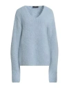 The Seafarer Woman Sweater Sky Blue Size S Alpaca Wool, Virgin Wool, Polyamide