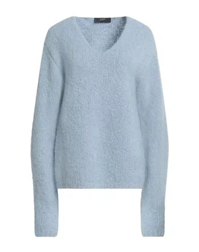 The Seafarer Woman Sweater Sky Blue Size S Alpaca Wool, Virgin Wool, Polyamide