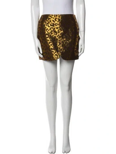 Pre-owned The Sei Animal Print Mini Skirt In White