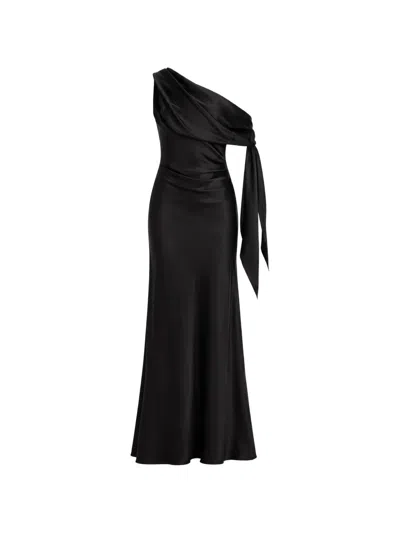 The Sei Asymmetric Draped Gown In Black