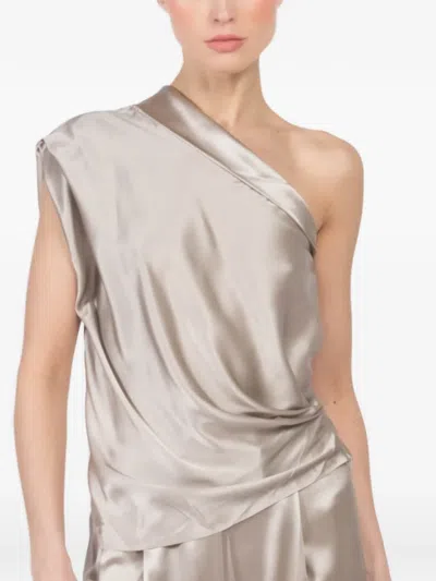 The Sei Asymmetric-lapel Top In Neutral