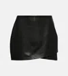 The Sei Asymmetric Leather Miniskirt In Black