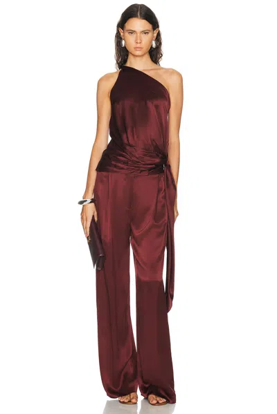 The Sei Asymmetric Tail Drape Top In Henna