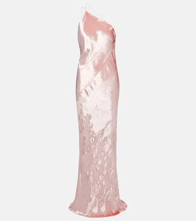 The Sei Asymmetric Velvet Gown In Pink