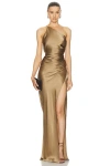 THE SEI ASYMMETRICAL GATHERED WRAP GOWN