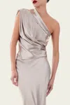 The Sei Asymmetrical Lapel Top In Fog