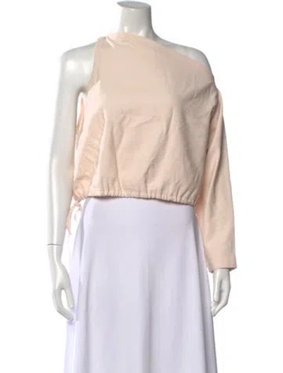 Pre-owned The Sei Asymmetrical Long Sleeve Crop Top In Neutral