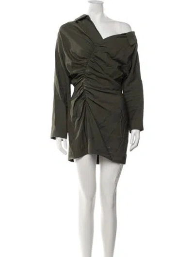 Pre-owned The Sei Asymmetrical Mini Dress In Green