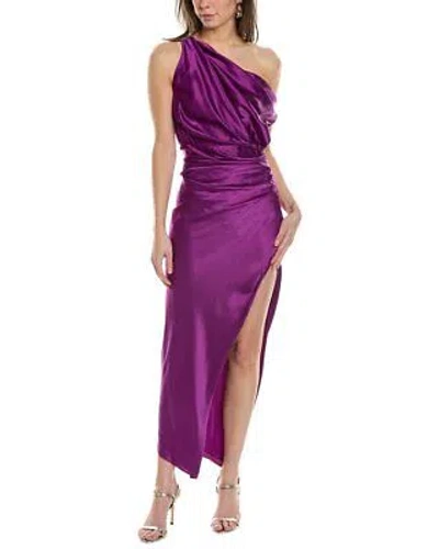Pre-owned The Sei Asymmetrical Silk Maxi Dress Women's In Purple