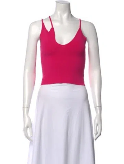 Pre-owned The Sei Asymmetrical Sleeveless Crop Top In Pink