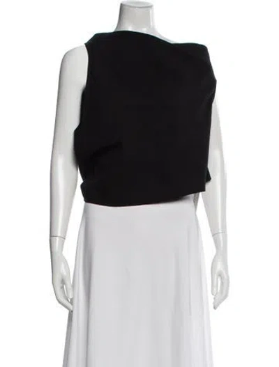 Pre-owned The Sei Asymmetrical Sleeveless Top In Black