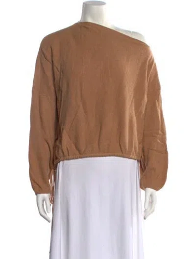 Pre-owned The Sei Bateau Neckline Sweater In Brown