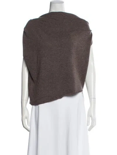 Pre-owned The Sei Bateau Neckline Sweater In Gray