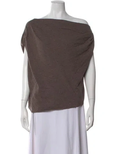 Pre-owned The Sei Bateau Neckline Sweater In Gray