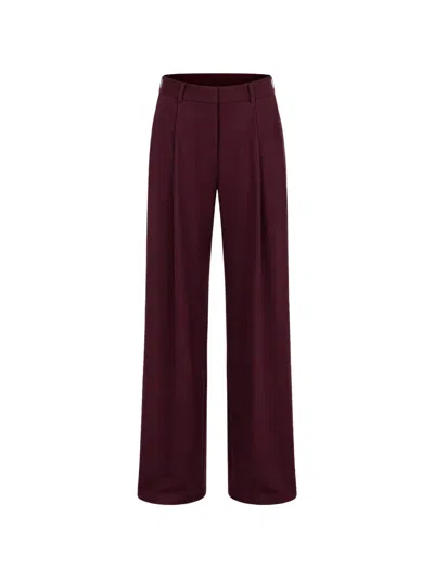 The Sei Boyfriend Pleated Trousers In Brown