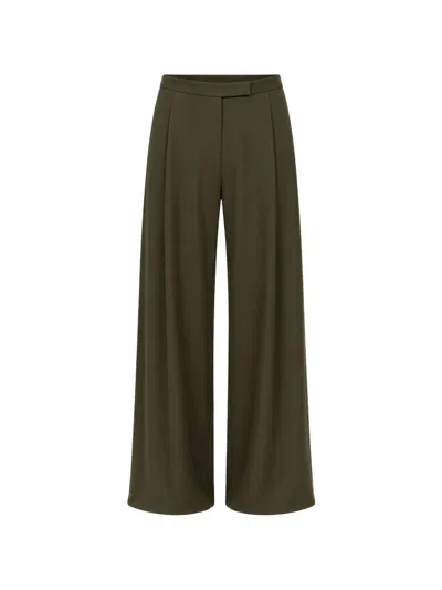 The Sei Boyfriend Pleated Trousers In Green