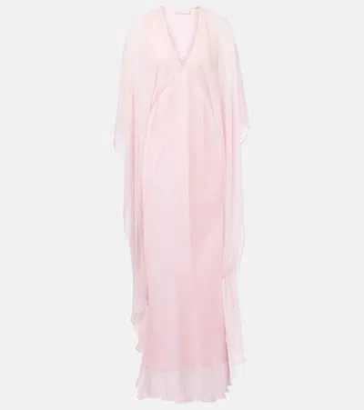 The Sei Caped Silk Chiffon Gown In Pink