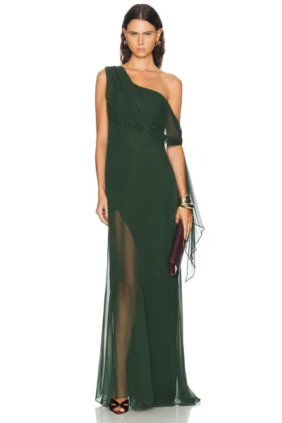 The Sei Chiffon Tie Draped Gown In Bottle