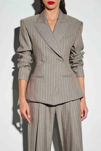 The Sei Cinch Blazer In Pinstripe Crepe