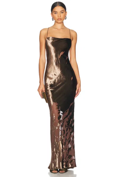 The Sei Cowl Bias Gown In Chocolate