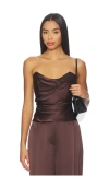 The Sei Cowl Bustier In Brown
