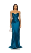 The Sei Cowl Bustier Gown In Blue