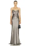 The Sei Cowl Bustier Gown In Gray