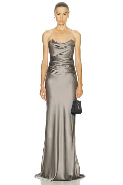 The Sei Cowl Bustier Gown In Gray