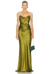 The Sei Cowl Bustier Gown In Green
