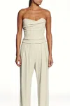 The Sei Cowl Bustier Strapless Top In Oyster In Neutral