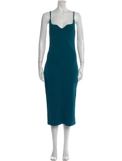 Pre-owned The Sei Cowl Neck Long Dress In Green